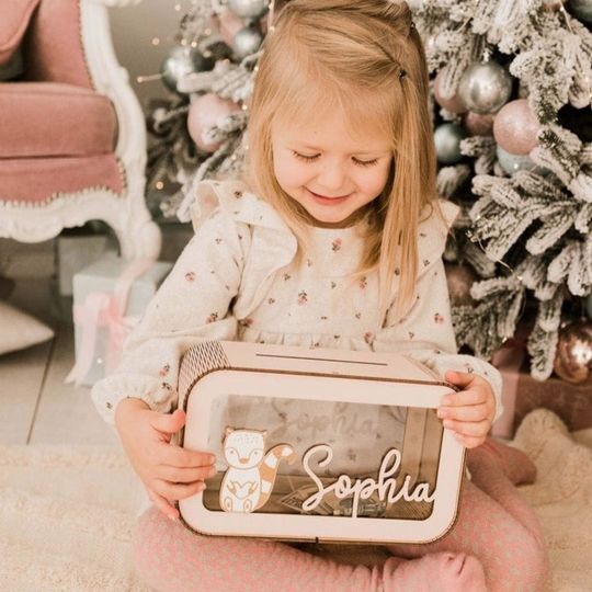 Discover Custom Name Letter Personalized Wooden Piggy Banks