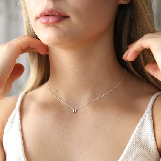 Discover Sterling Silver Initial Necklace,Initial Necklace,Personalized Initial Jewelry