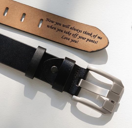Discover Father's Day Engraved Leather Belt