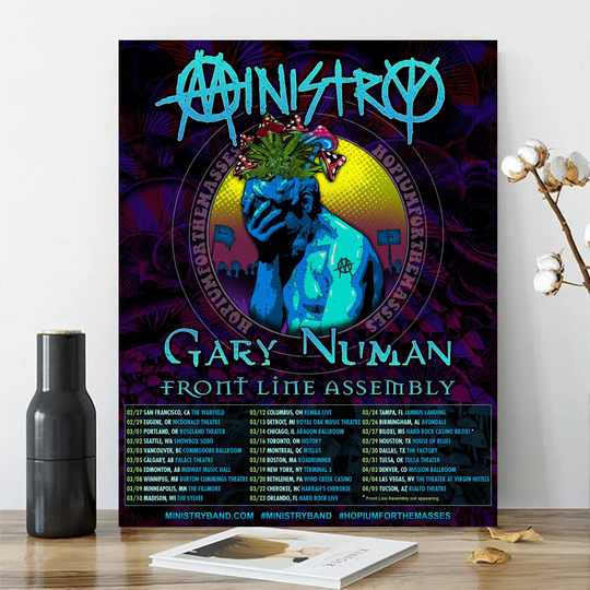 Discover Ministry Spring 2024 Tour with Gary Numan and Front Line Assembly Poster