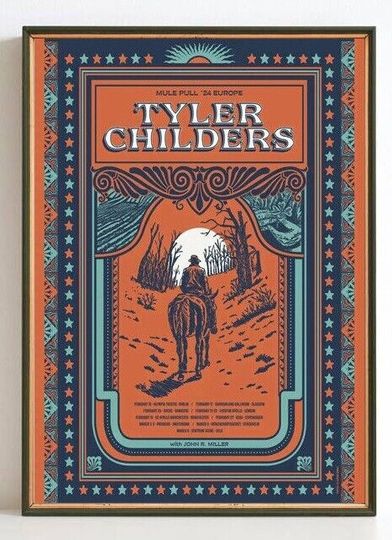 Discover Tyler Childers Mule Pull 2024 Europe Tour Poster