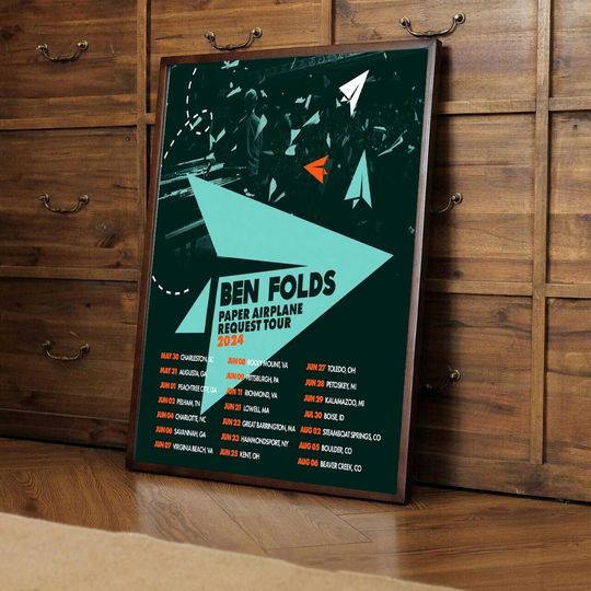 Discover Ben Folds paper airplane request tour 2024 poster