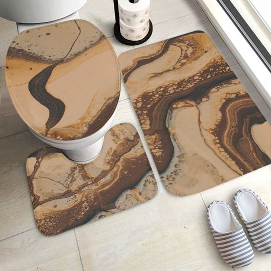 Discover Customized Set of 3 Toilet Rugs: Vintage Colors Harmony