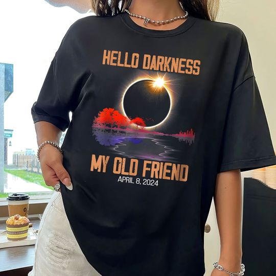 Discover Hello Darkness My Old Friend T-Shirt, Solar April 8th 2024 Shirt