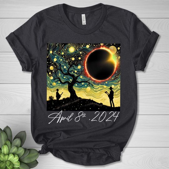Discover Solar Eclipse Shirt 2024 Total Solar Eclipse Tshirt Aesthetic April 8th 2024
