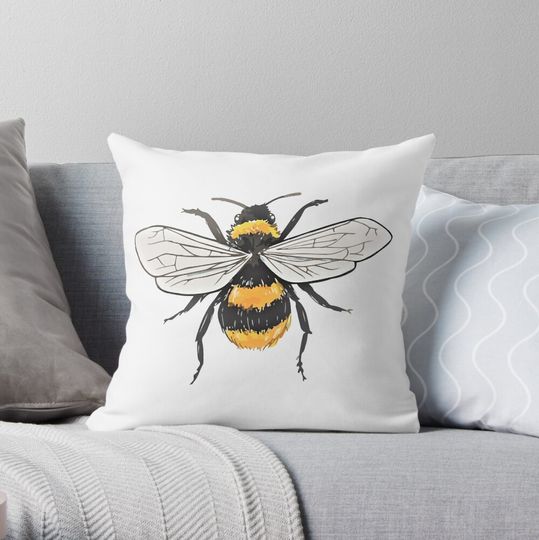 Discover Cute Bumblebee | Honey Bee Throw Pillow