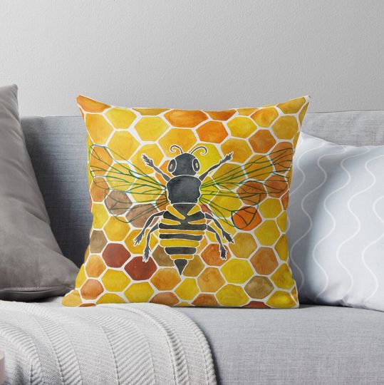 Discover Honeybee Throw Pillow