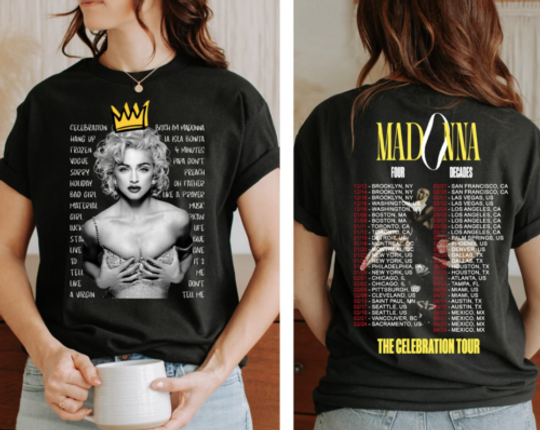 Discover Madonna The Celebration Tour Four Decades Music Tour 2024 T-Shirt