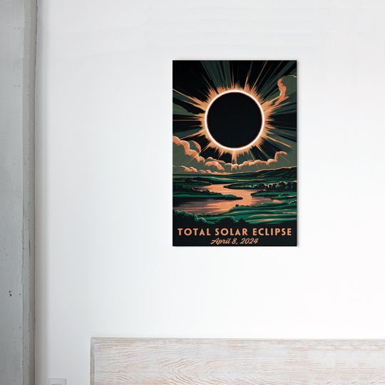 Discover Total Solar Eclipse 2024 | Eclipse Wall Art | Eclipse 2024 Poster