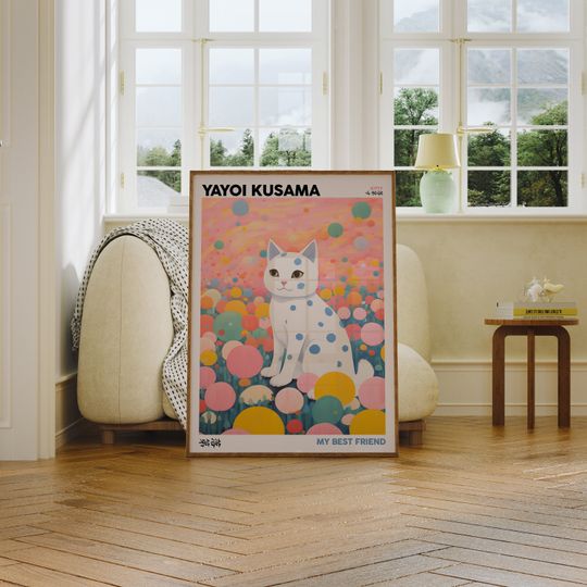 Discover Yayoi Kusama Print, Yayoi Kusama, Cat Print