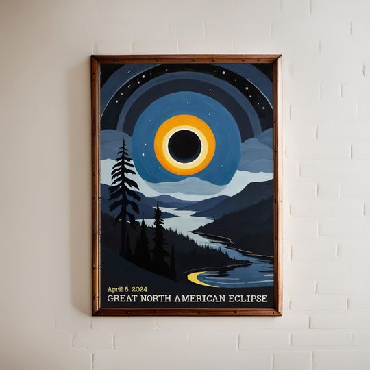 Discover 2024 Total Solar Eclipse POSTER | Limited Edition Artistic Poster