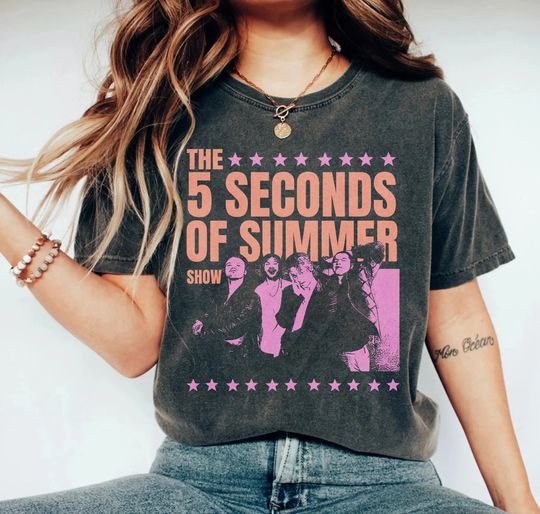 Discover Vintage Band 5SOS The show 2024 Shirt, 5SOS Graphic Tee