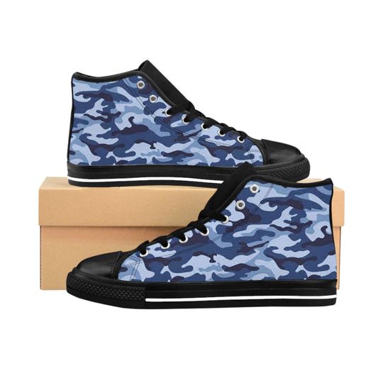 Discover Men's camouflage lace up high top shoes