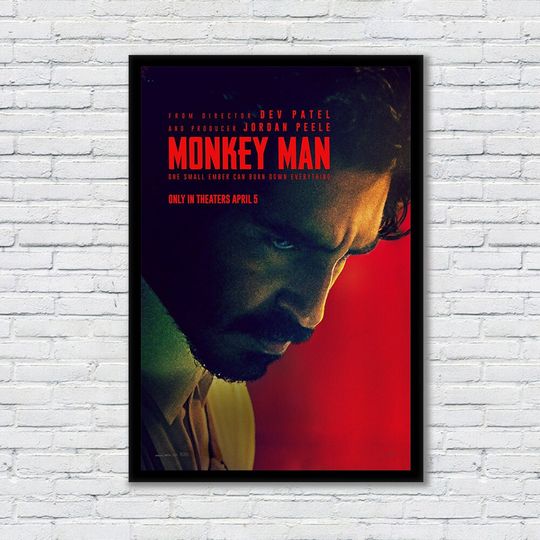 Discover Monkey Man (2024) Movie Poster, Vintage Art Print, Living Room Decor