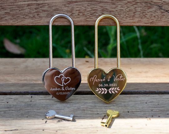 Discover Personalised Engagement Engraved Heart Padlock With Long Lock