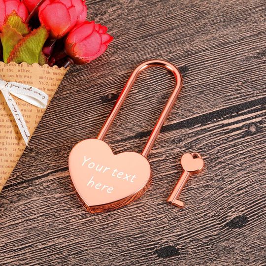 Discover Personalised Anniversaries Bridge Padlock Engraved Heart Padlock With Long Lock