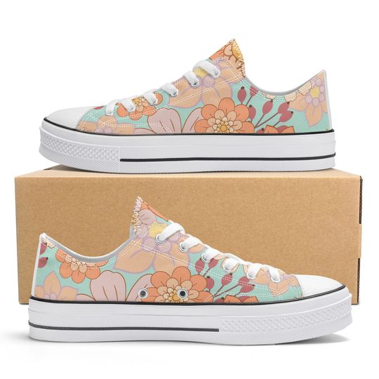 Discover Funky Boho Floral Shoes Women Hightops Low Top Sneakers