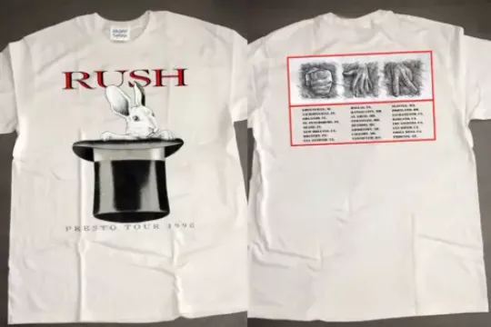 Discover 1990 Rush Rabit Presto North America Tour Shirt, Rush Band T-Shirt