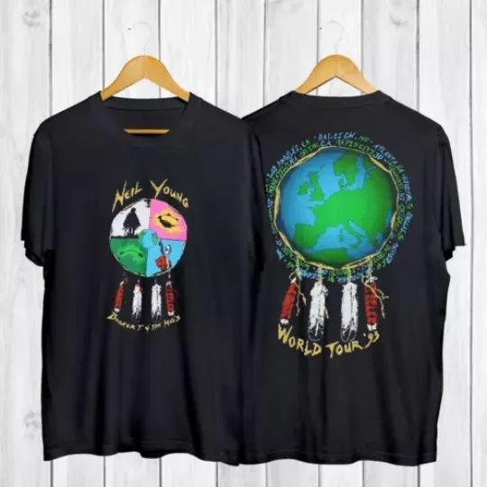 Discover 1993 Neil Young Lucky Thirteen Tour T-Shirt, Vintage Classic Neil Young T-Shirt