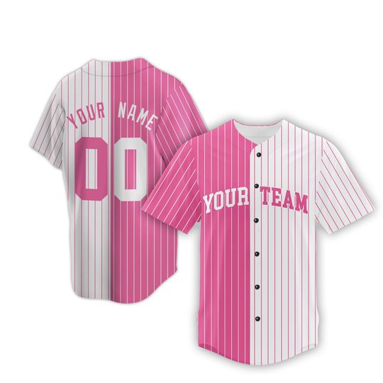 Discover Personalized Name Stripe Line Color Baseball Jersey For Baseball Fans