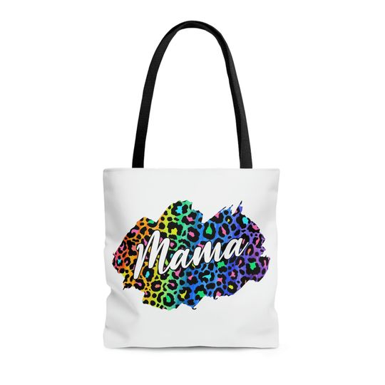 Discover Mama Neon Leopard Cheetah Print AOP Tote Bag