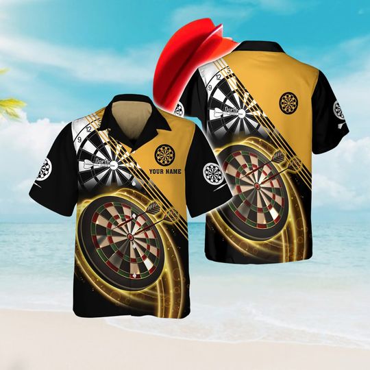 Discover Darts Gold Trendy Hawaiian Shirt, Darts Trendy Hawaiian Shirt For Men, Women
