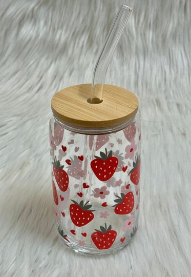 Discover Strawberry and Flowers Frosted Tumblers