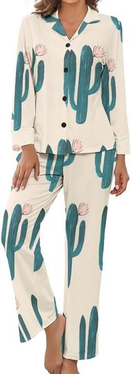 Discover Cactus Print Women’s Pajamas Set