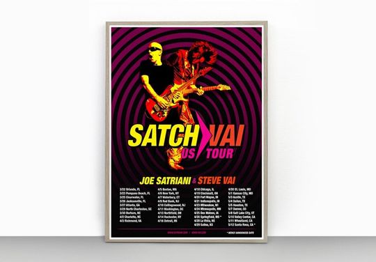 Discover Tour Music 2024 Poster,Joe satriani & Steve vai satchvai US tour 2024 Poster