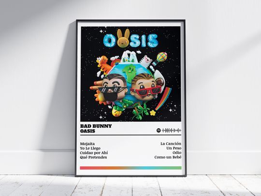 Discover Bad Bunny Poster Print for Oasis Album - Music Wall Decor