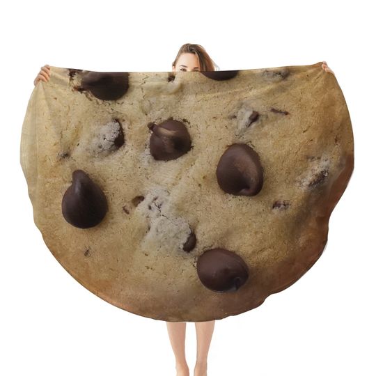 Discover Round Cookie Pattern Blanket, Funny Realistic Food Pattern