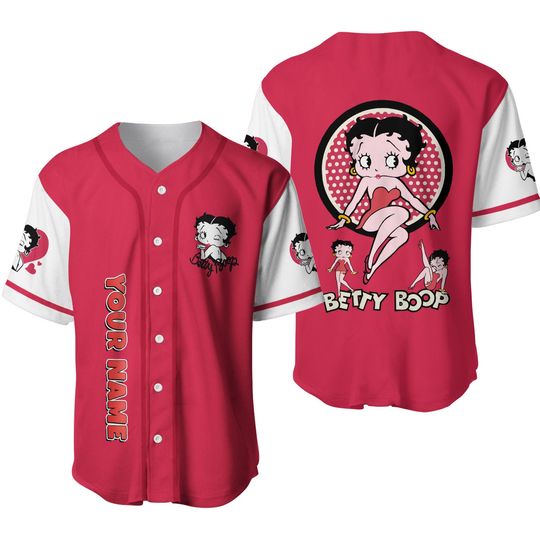 Discover Custom Name Betty Boop Baseball Jersey