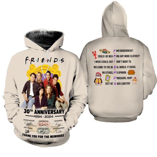 Discover Friends 30Th Anniversary 1994 - 2024 Thank You 3D Hoodie