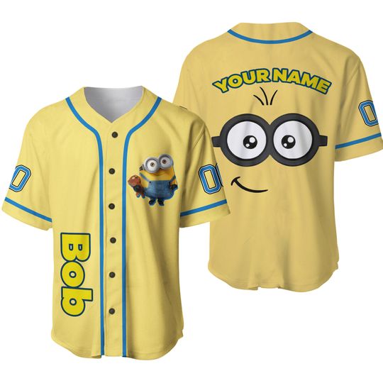 Discover Personalized Minions Yellow Bob Baseball Jersey