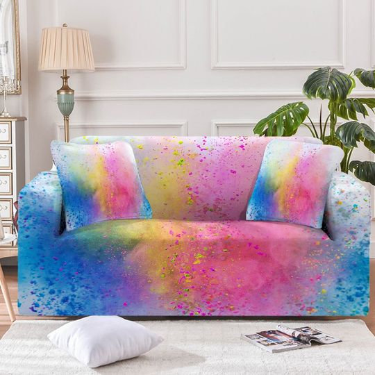 Discover Rainbow Couch Cover Sofa Slipcover Bohemian Armchair Loveseat