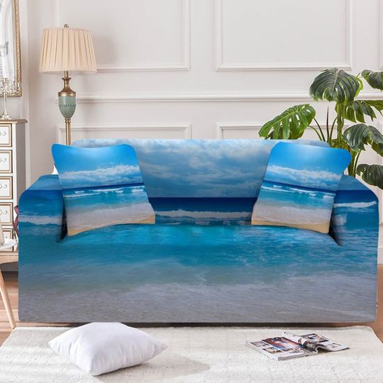 Discover Beach Couch Cover Sofa Slipcover Ocean Theme Armchair Loveseat