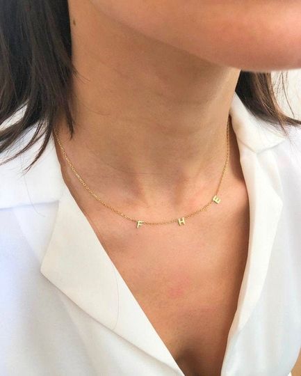 Discover Personalized Gold Initial  Alphabet Necklace