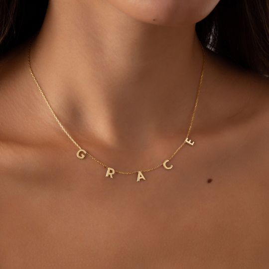 Discover Personalized Necklace Initial Alphabet Necklace