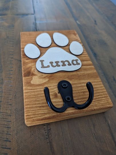 Discover Personalised Dog Lead Hook | Wooden Dog Lead Holder | Laser Engraved