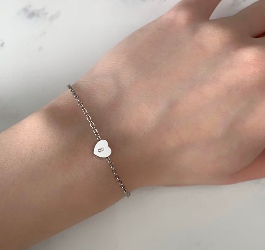 Discover Personalized Heart Initial Charm Bracelet