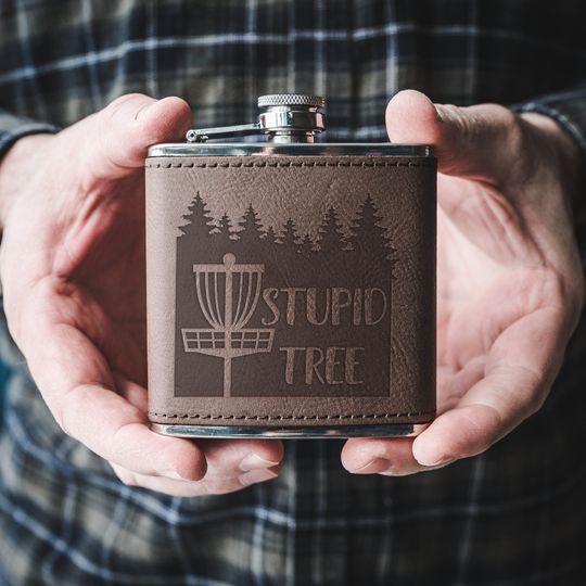 Discover Disc Golf Flask for Stupid Tree Gift