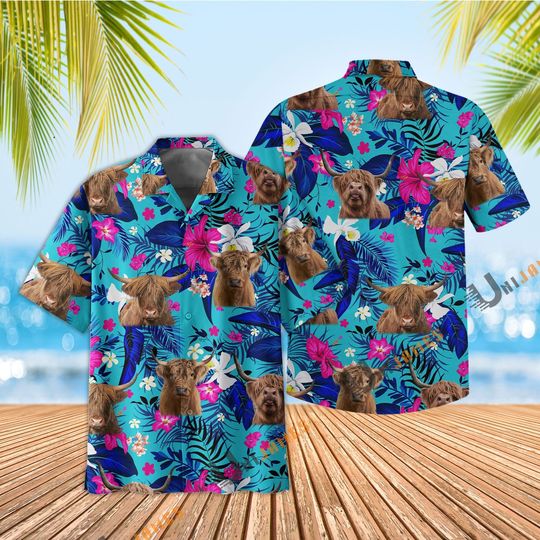 Discover Uni Highland Cool Flower Color Hawaiian Shirt