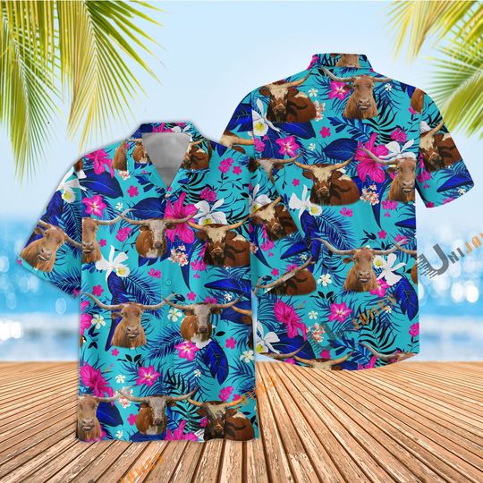 Discover Uni Texas Longhorn Cool Flower Color Hawaiian Shirt
