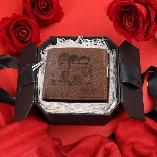 Discover Personalized Photo Custom Wallet, Name Engraved Wallet, PU Leather Walletst Dad Ever Gifts