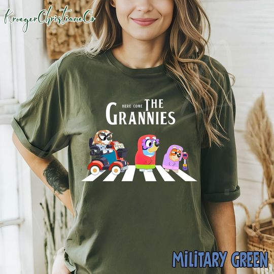Discover Blue And Bingo Here Come The Grannies T-shirt, Grannies Shirt, Blue Heeler Family