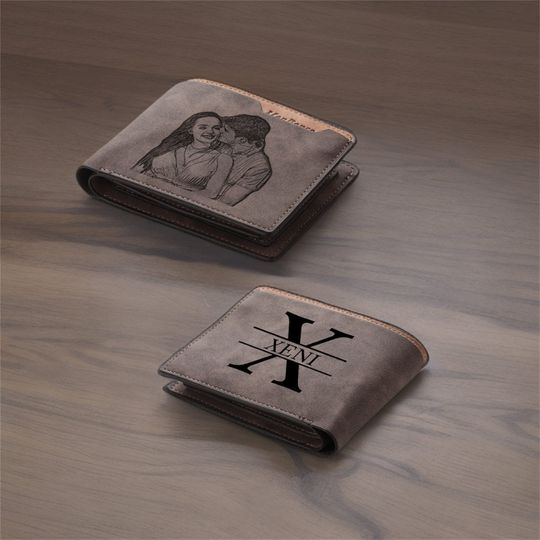 Discover Picture Men Wallet with Initial Name Personalized Custom Photo PU Leather Wallet