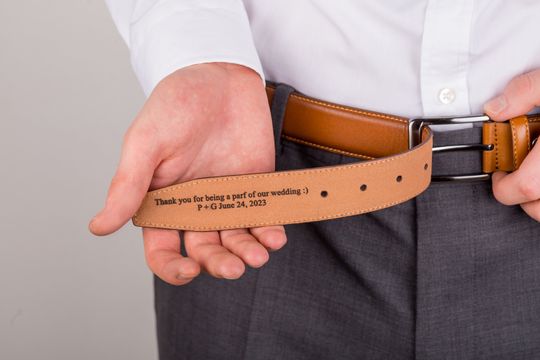 Discover Classic Men's Leather Belt, Custom Your Text Leather Belt, Groomsmen Gift