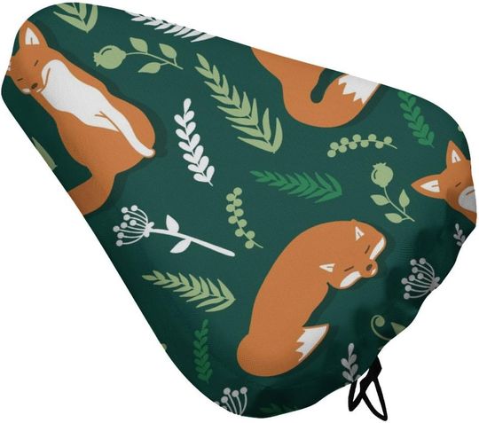 Discover Foxes and Flowers Funny Bike Seat Cover