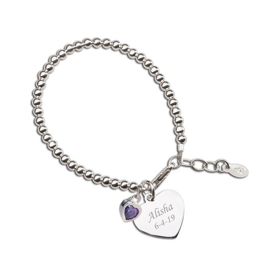 Discover Personalized Sterling Silver FREE Engraved Heart Bracelet