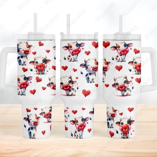 Discover Cute Cow Smooch Valentines 40 oz tumbler